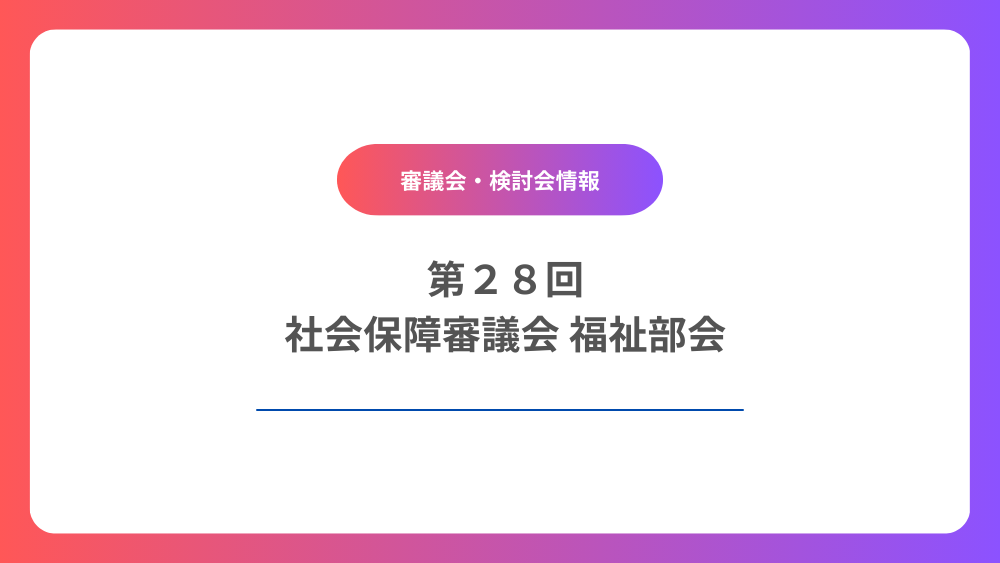 第28回社会保障審議会福祉部会